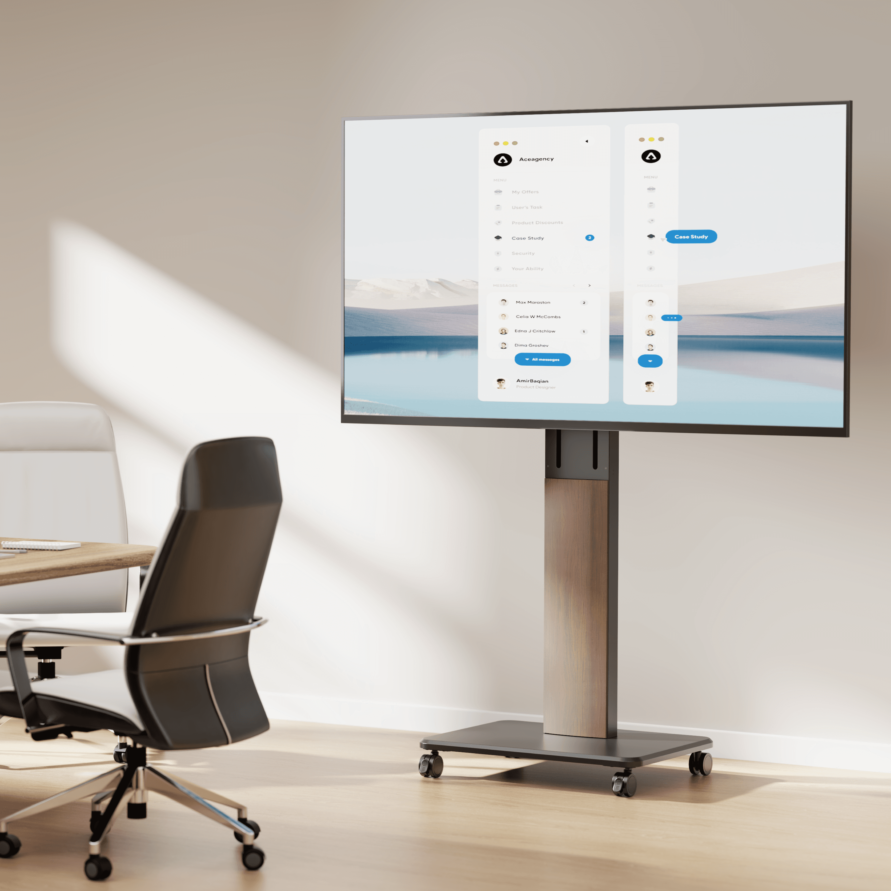 Crea MS-450H, FreeLift Mobile TV Cart (55"-86") - 3