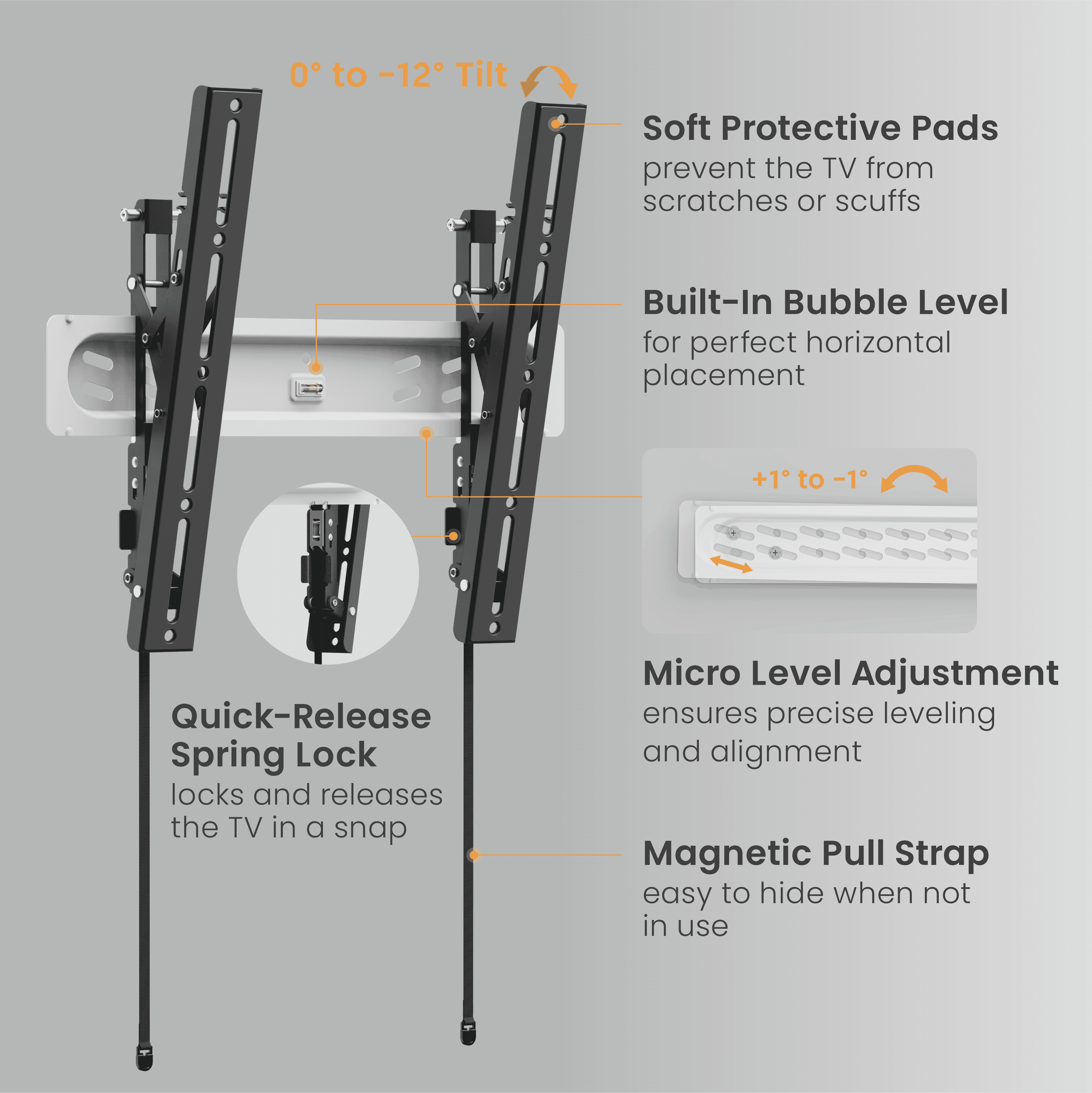 Crea SP50T, Sabit TV Duvar Askı Aparatı - Açılı (32"-65") - 3